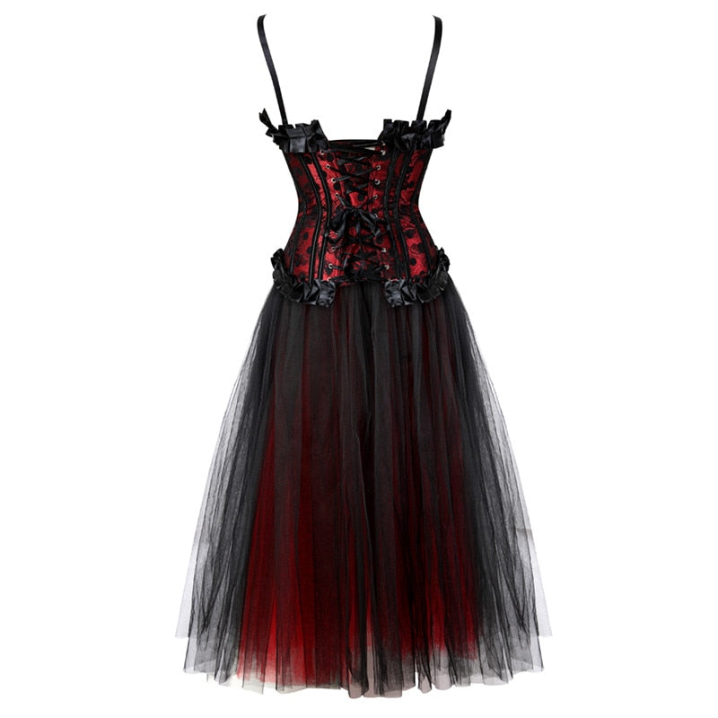 Abito a corsetto Drag Ninette (Nero)