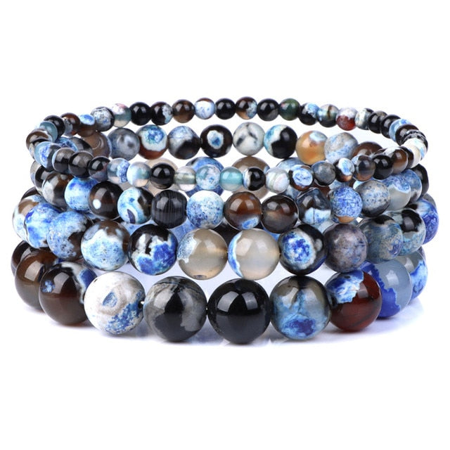 Bracciale Queen Agata di fuoco (Blu)