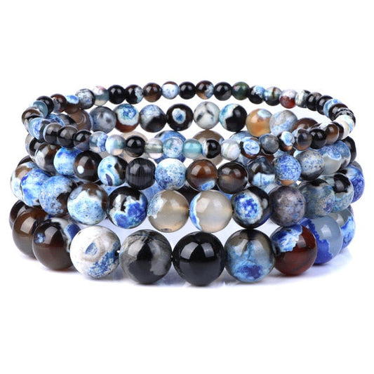 Bracciale Queen Agata di fuoco (Blu)
