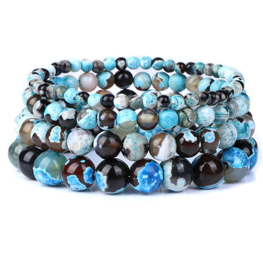 Bracciale Queen Agata di fuoco (Azzurro)