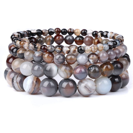 Bracciale Queen Agata striata (Grigio)