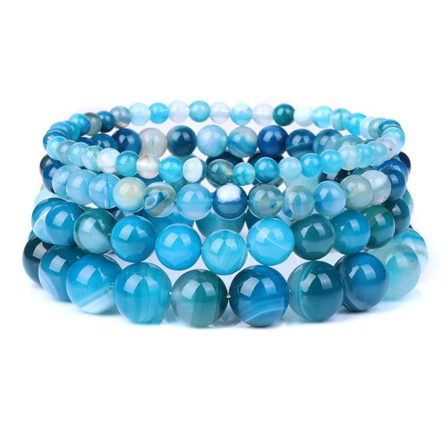 Bracciale Queen Agata striata (Blu)