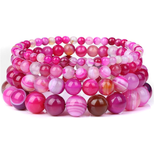 Bracciale Queen Agata striata (Fucsia)