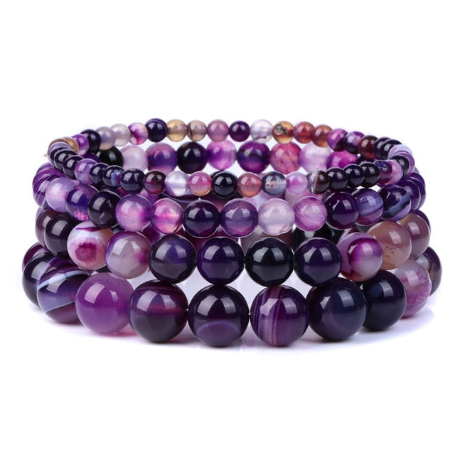Bracciale Queen Agata striata (viola)