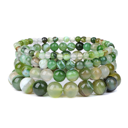 Bracciale Queen Agata striata (Verde chiaro)