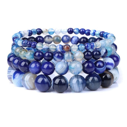 Bracciale Queen Agata striata (blu navy)