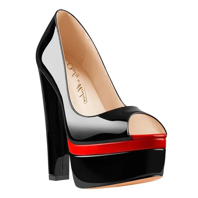Scarpe Queen Quina (Nero e rosso)
