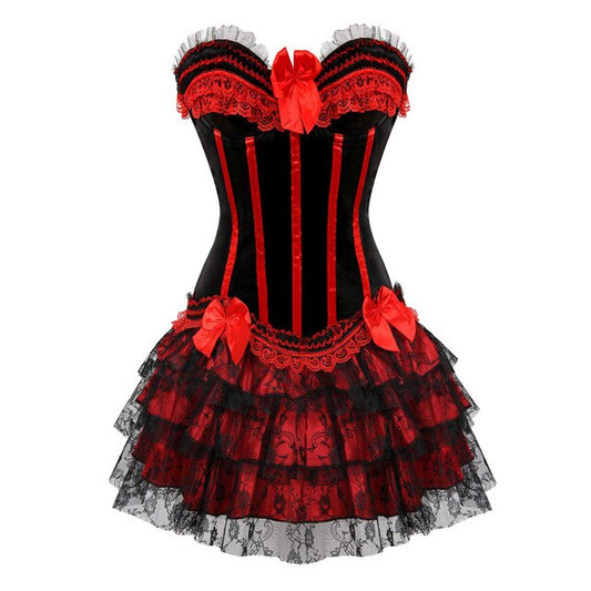 Abito a corsetto Drag Michelle (Rosso)