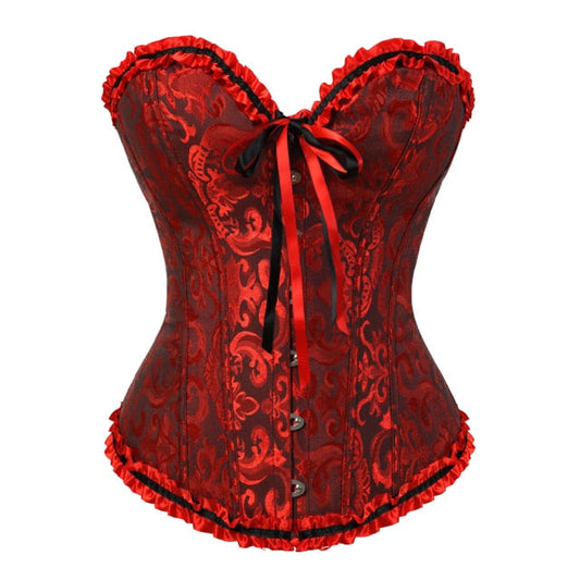 Corsetto Drag Fayette (Rosso e nero)