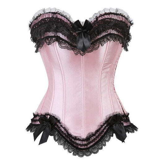 Corsetto Drag Poison (Rosa e nero)